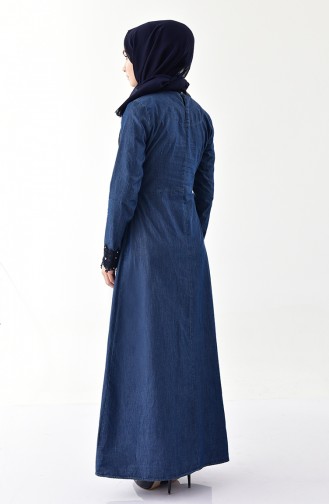 Stone Denim Dress 9262-01 Navy Blue 9262-01