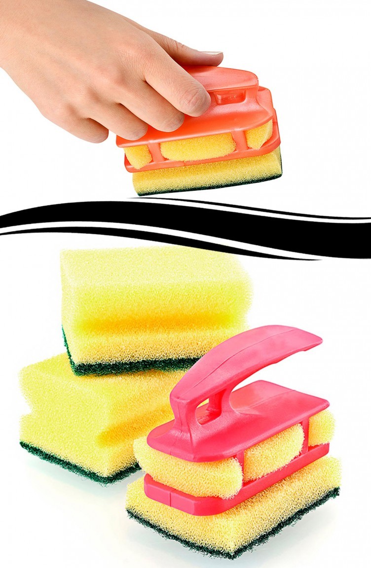 Dishwashing sponge outlet with handle