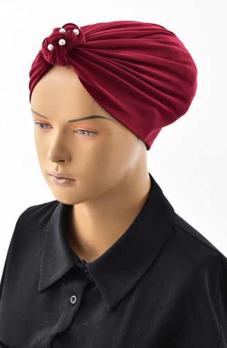 Örgülü İncili Bone 9012-09 Bordo 9012-09