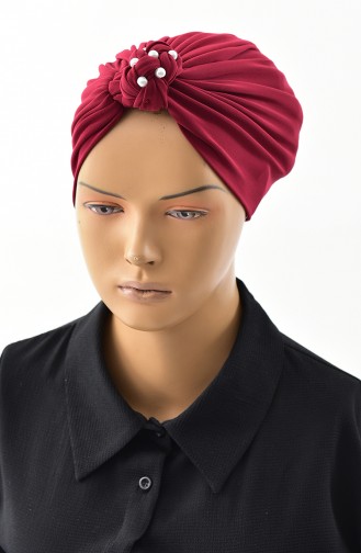 Örgülü İncili Bone 9012-09 Bordo 9012-09