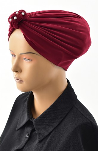 Örgülü İncili Bone 9012-09 Bordo 9012-09