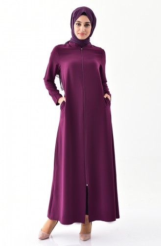 Abaya Lin avec Poches 0265-01 Plum 0265-01