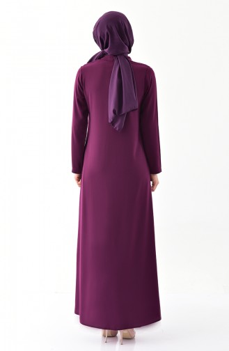 Abaya Lin avec Poches 0265-01 Plum 0265-01