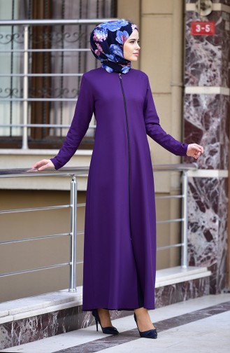 Abaya mit Reissverschluss 2129-01 Lila 2129-01