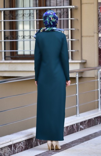 Zippered Abaya 2129-03 Emerald Green 2129-03