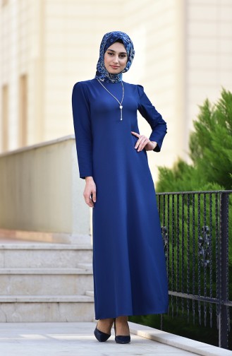 Dunkelblau Hijab Kleider 4508-02