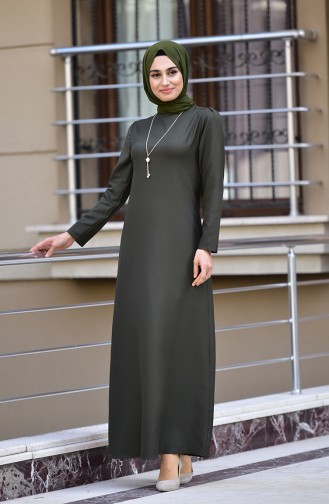 Dark Khaki Hijab Dress 4508-04