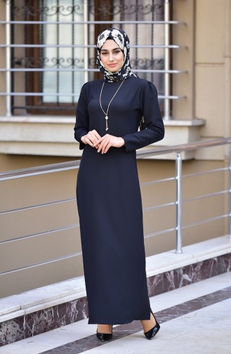 Kleid mit Gürtel 4508-07 Schwarz 4508-07