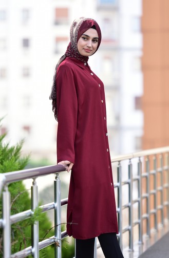 iLMEK Buttoned Tunic 5244-01 Claret Red 5244-01