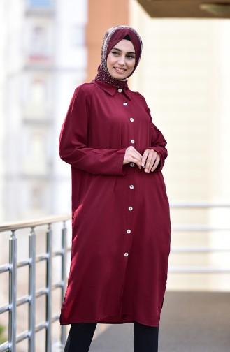 Düğmeli Tunik 5244-01 Bordo 5244-01