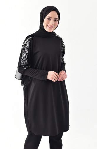 Sequin Detailed Tunic 4068-01 Black 4068-01