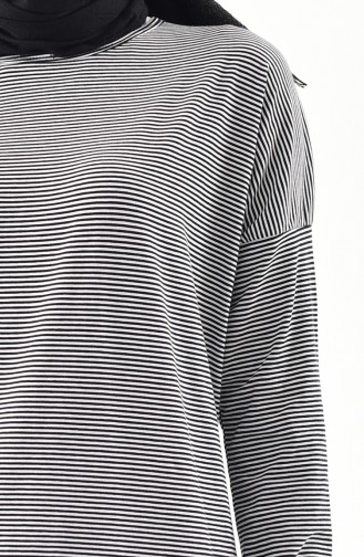 CAVANE Striped Tunic 7507-01 Black White 7507-01