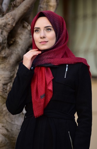 Degradeli Cotton Eşarp 2164-19 Bordo Antrasit 2164-19