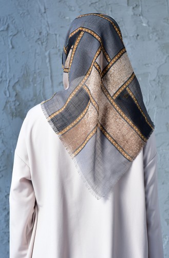Patterned Flamed Cotton Shawl 2173-10 light Gray 2173-10