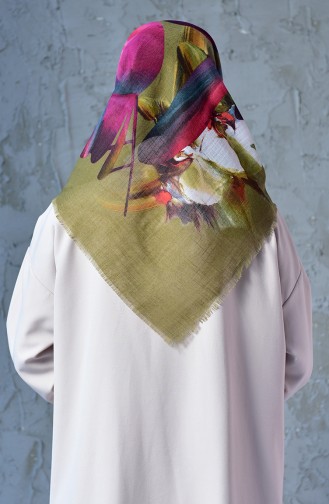 Orchid Pattern Flamed Cotton Scarf 2176-13 light Beige 2176-13