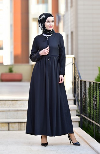 Abaya mit Reissverschluss 2130-03 Schwarz 2130-03