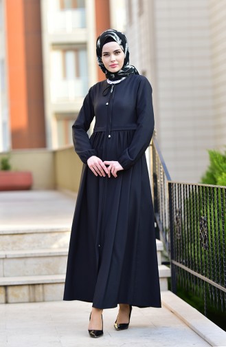 Abaya mit Reissverschluss 2130-03 Schwarz 2130-03