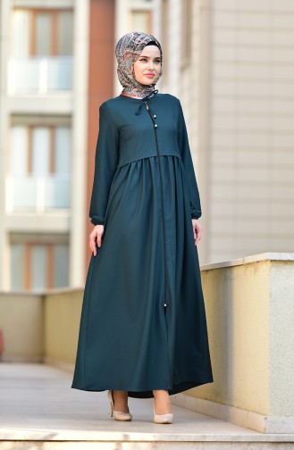 Abaya mit Reissverschluss 2130-05 Smaragdgrün 2130-05