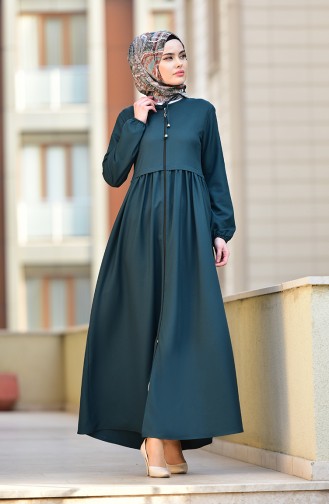 Abaya mit Reissverschluss 2130-05 Smaragdgrün 2130-05