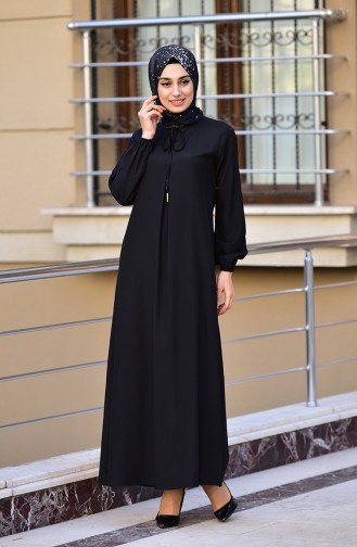 Black Hijab Dress 4505-02