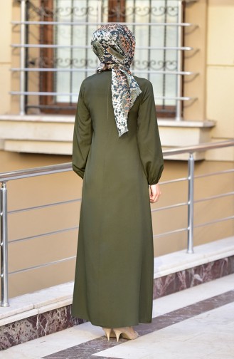 Dark Khaki Hijab Dress 4505-03