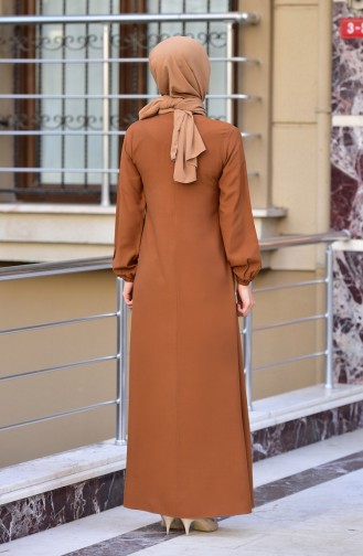 Tan Hijab Dress 4505-07