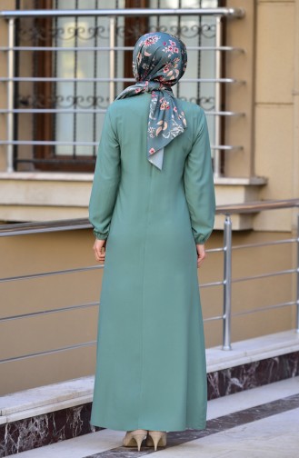 Unreife Mandelgrün Hijab Kleider 4505-09