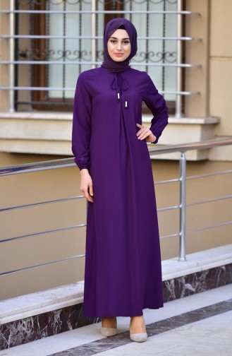 Purple Hijab Dress 4505-10