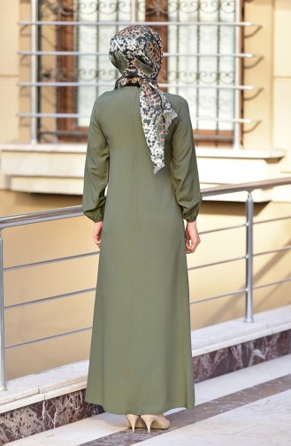 Khaki Hijab Dress 4505-11