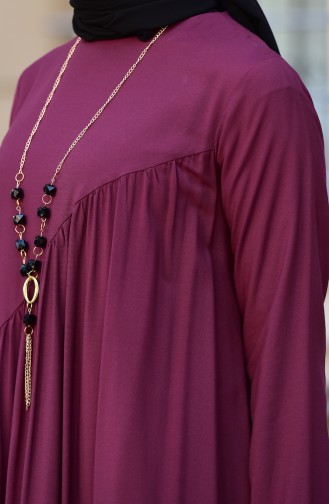 Claret Red Hijab Dress 10111-06