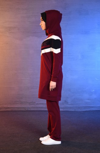 BWEST Hooded Tracksuit 8302-04 Claret Red 8302-04