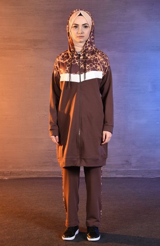 BWEST Printed Tracksuit 9027-04 Brown 9027-04