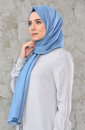 Plain Pleated Chiffon Shawl 4116-01 Baby Blue 4116-01