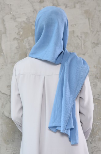 Plain Pleated Chiffon Shawl 4116-01 Baby Blue 4116-01