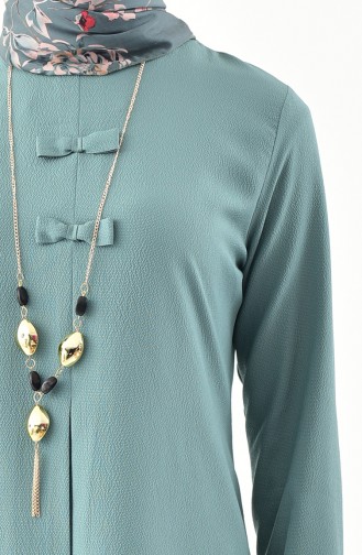 Tunique avec Collier 1194-01 Vert Noisette 1194-01