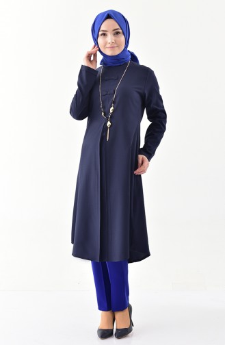 Tunique avec Collier 1194-02 Bleu Marine 1194-02