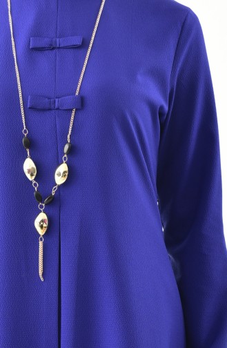 Tunique avec Collier 1194-04 Bleu Roi 1194-04