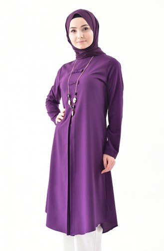 Kolyeli Tunik 1194-08 Mor