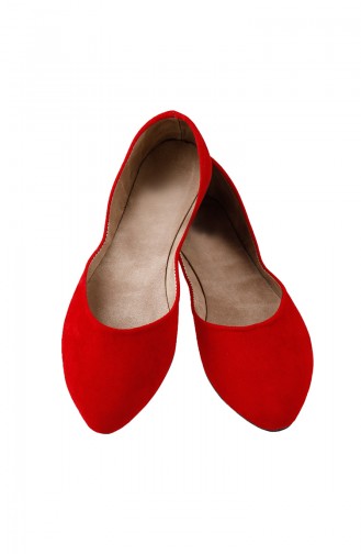 Women Flat Shoes Ballerina 0114-01 Red 0114-01