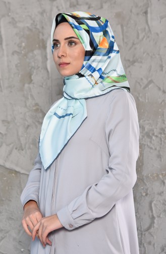 Desenli Twill Eşarp 95241-07 Su Yeşili 95241-07