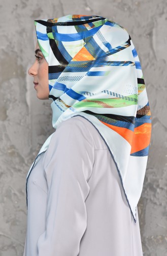 Desenli Twill Eşarp 95241-07 Su Yeşili 95241-07