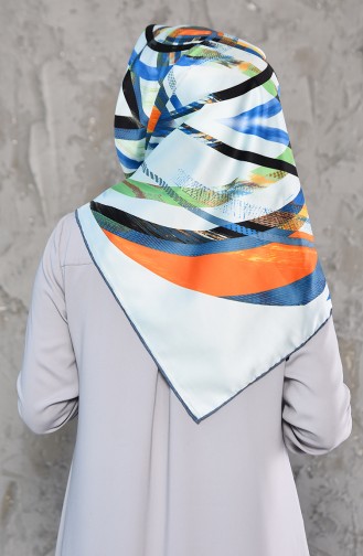 Desenli Twill Eşarp 95241-07 Su Yeşili 95241-07