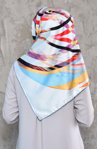 Patterned Twill Scarf 95241-09 Ice Blue 95241-09