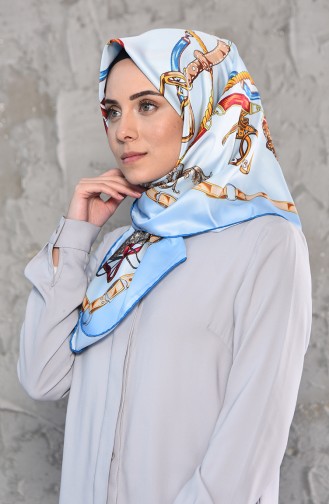 Patterned Twill Scarf 95242-08 Baby Blue 95242-08
