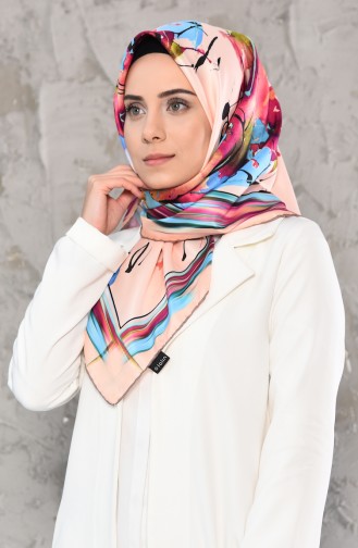 Patterned Twill Scarf 95244-02 Salmon 95244-02