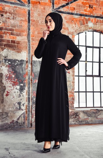 Abaya Perlées 35886-01 Noir 35886-01