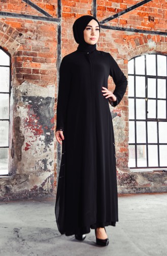 Abaya Perlées 35886-01 Noir 35886-01