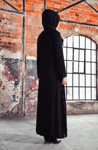 Abaya Perlées 35886-01 Noir 35886-01