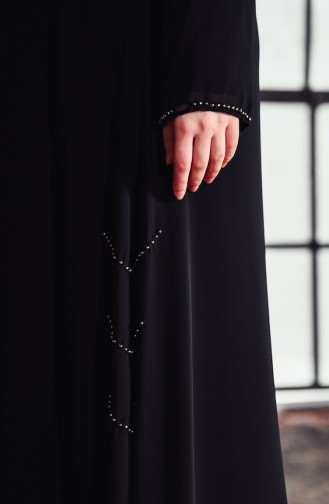 Abaya Perlées 35886-01 Noir 35886-01