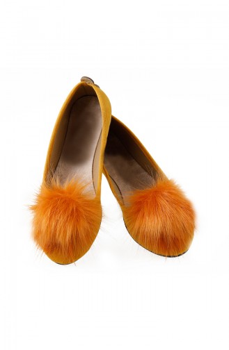 Women Flat Shoes Ballerina 0115-01 Mustard 0115-01